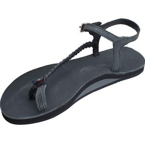 Rainbow black braided sandal